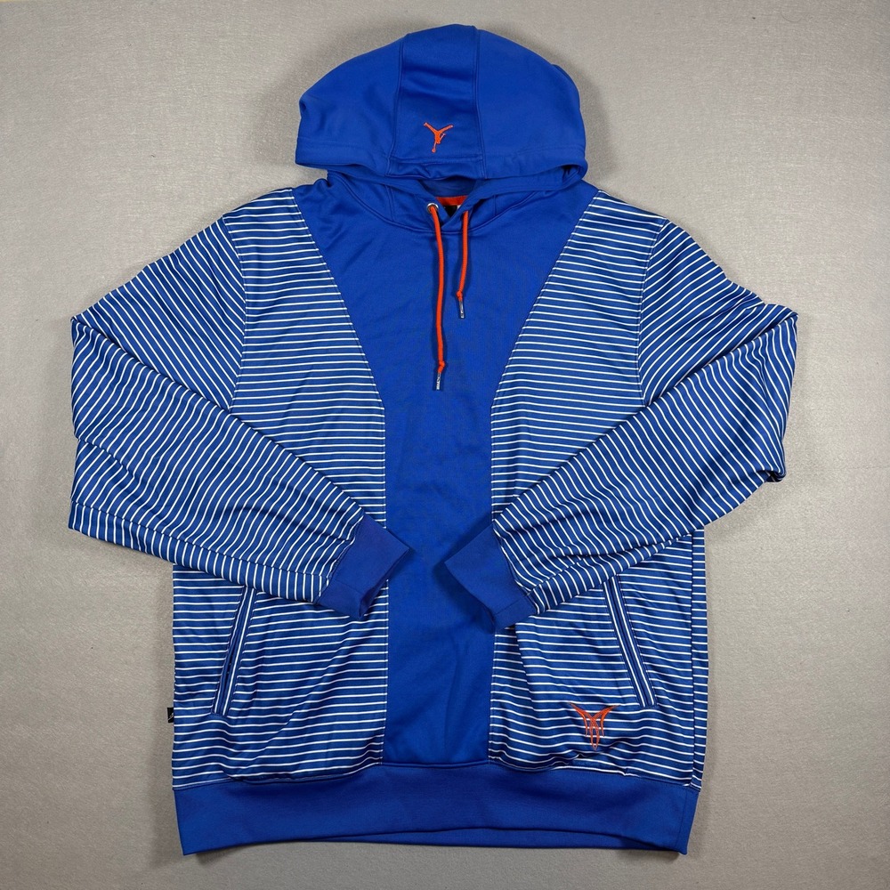 Jordan Melo M7 Hoodie Mens XL Blue Striped Pullover Jumpman Performance Y2K